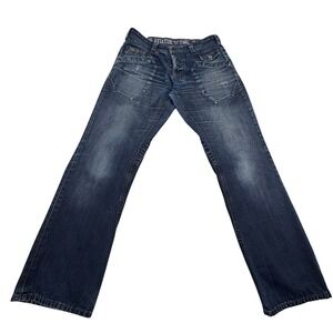 PME Legend Jeans Mens Blue Aviator 33x32 Straight Leg Denim Faded Rugged